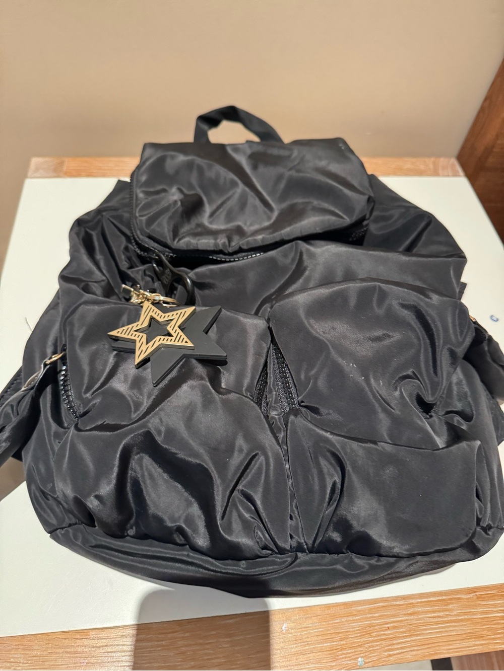 See by Chloe Black Nylon Backpack with Star Charm